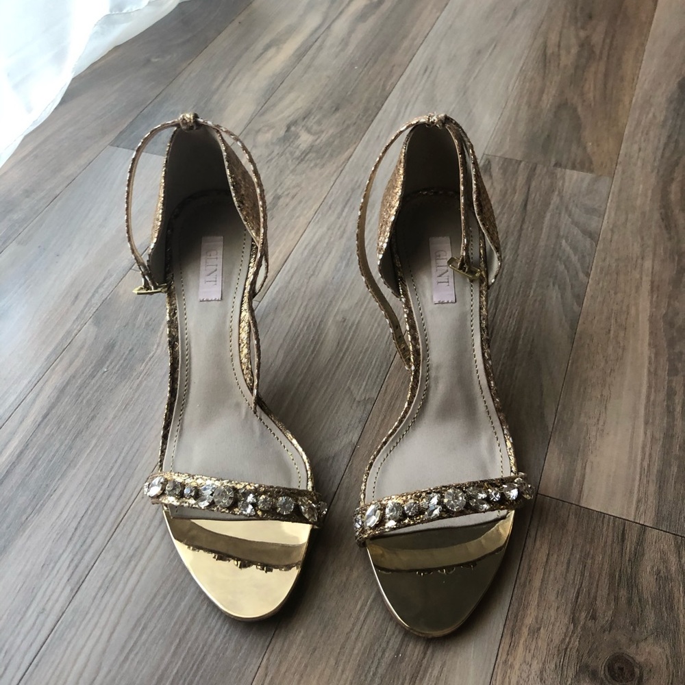 Gold embellished heels